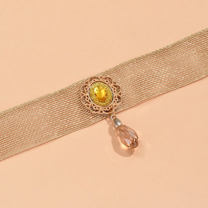 Trendy Teardrop Mesh Lace Choker Necklace