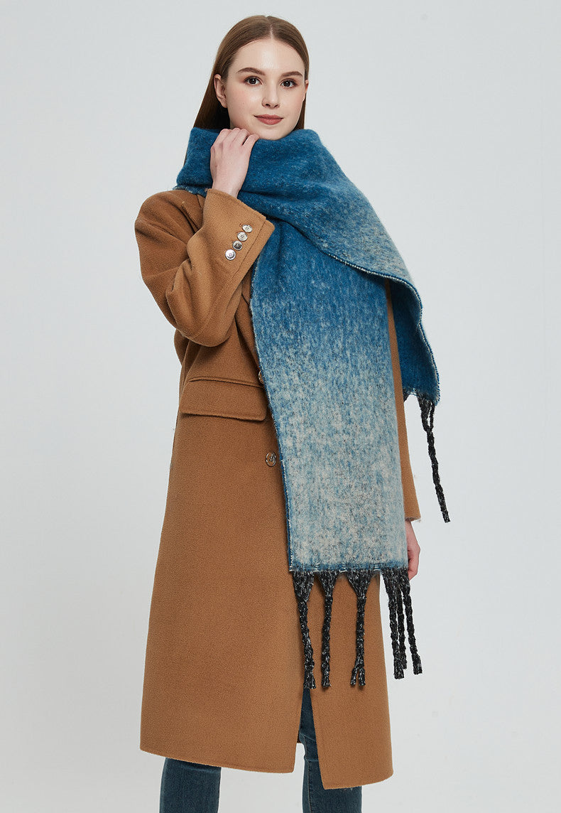 Gradient Color Tassel Scarves