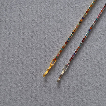 Colorful Cubic Zircon Strand Link Bracelet