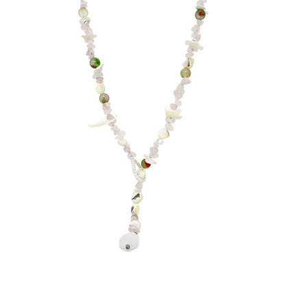 Dainty Stone Shell Beaded Choker Necklace