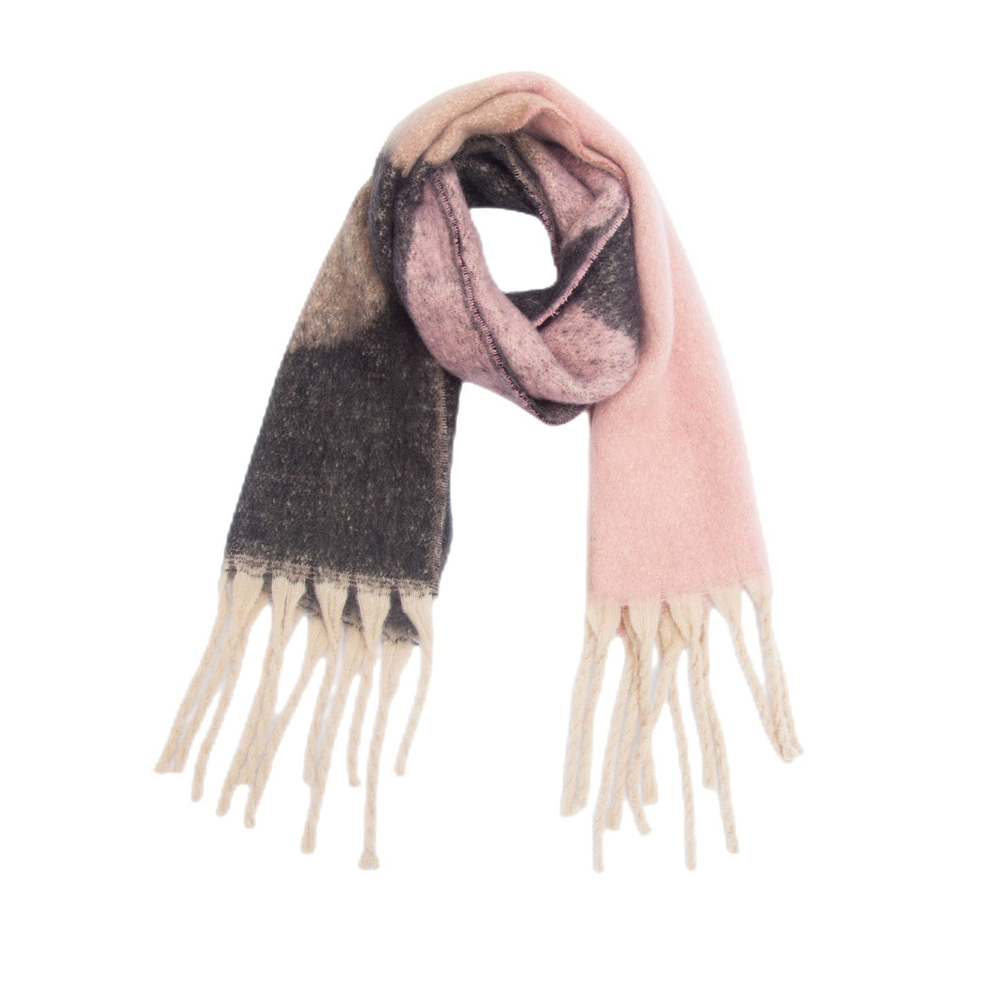 Irregular Print Tassel Vintage Scarf