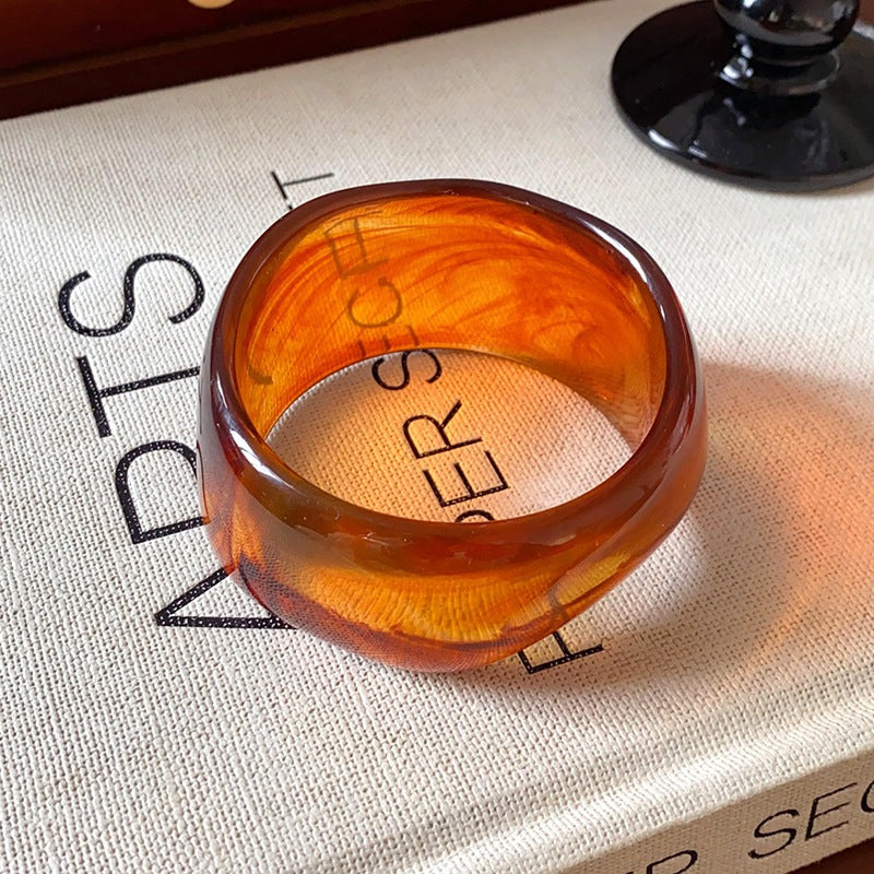 Multi-color Wide Irregular Simple Acrylic Bracelets