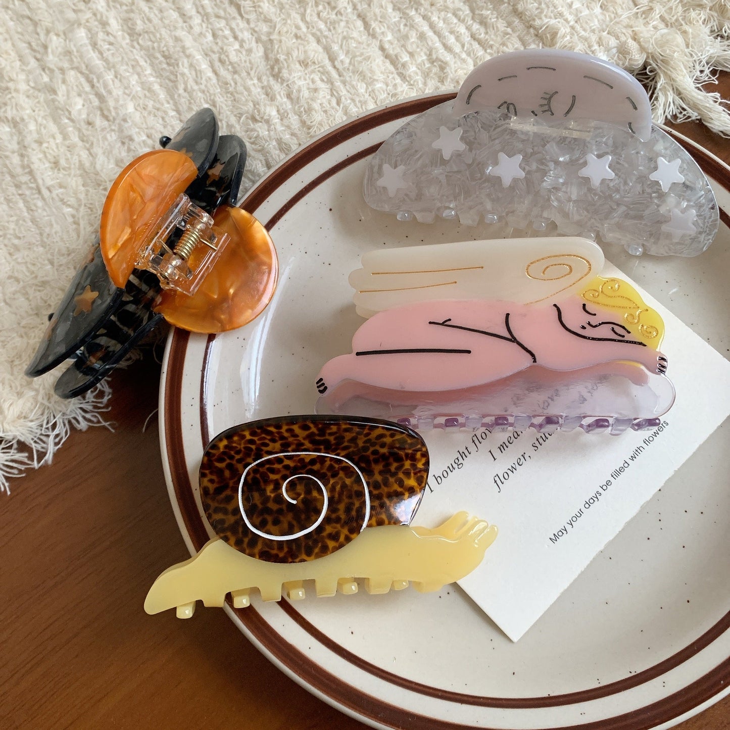 Sunflower Pentagram Claw Clip