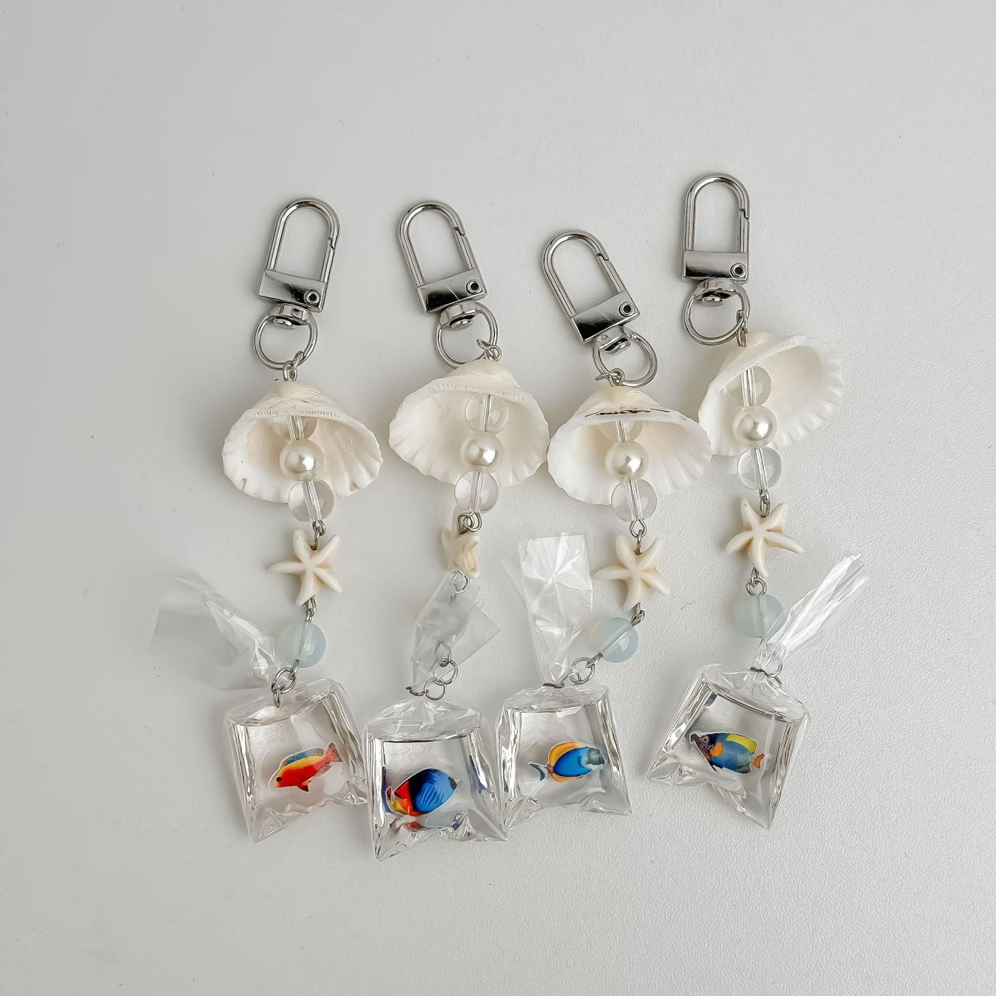 Cute Seashell Fish Keychain Bag Charm