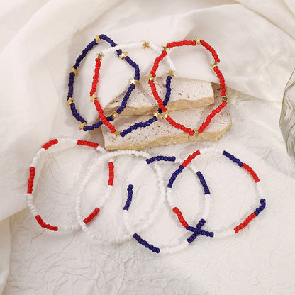 Simple Color Block Layered Beaded Bracelet