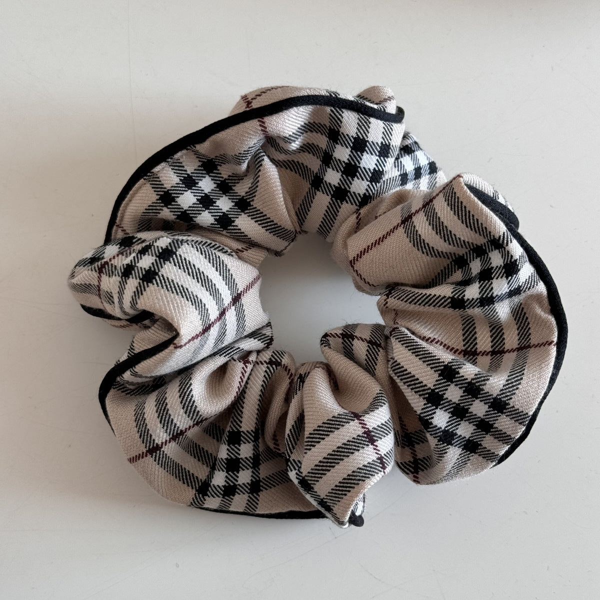 Vintage Plaid Square Elastic Hair Scrunchies
