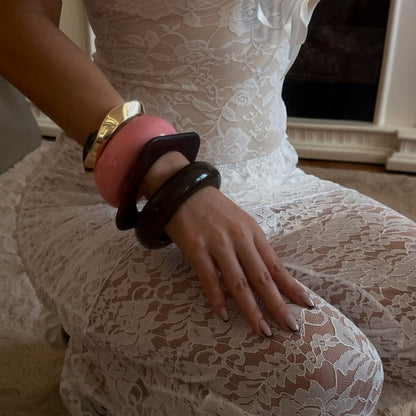 Irregular Layered Smooth Acrylic Bracelets