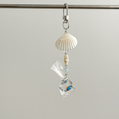 Cute Seashell Fish Keychain Bag Charm