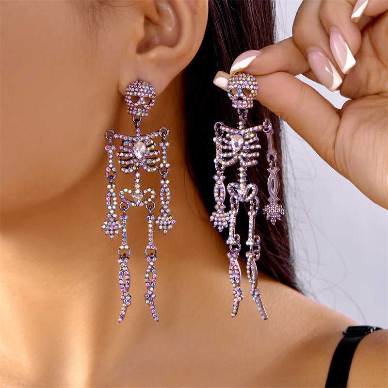 Halloween Shiny Rhinestone Drop Earrings