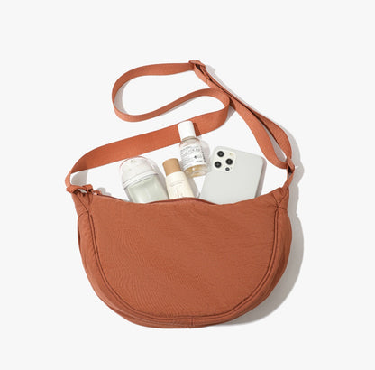 Solid Color Portable Nylon Shoulder Bag