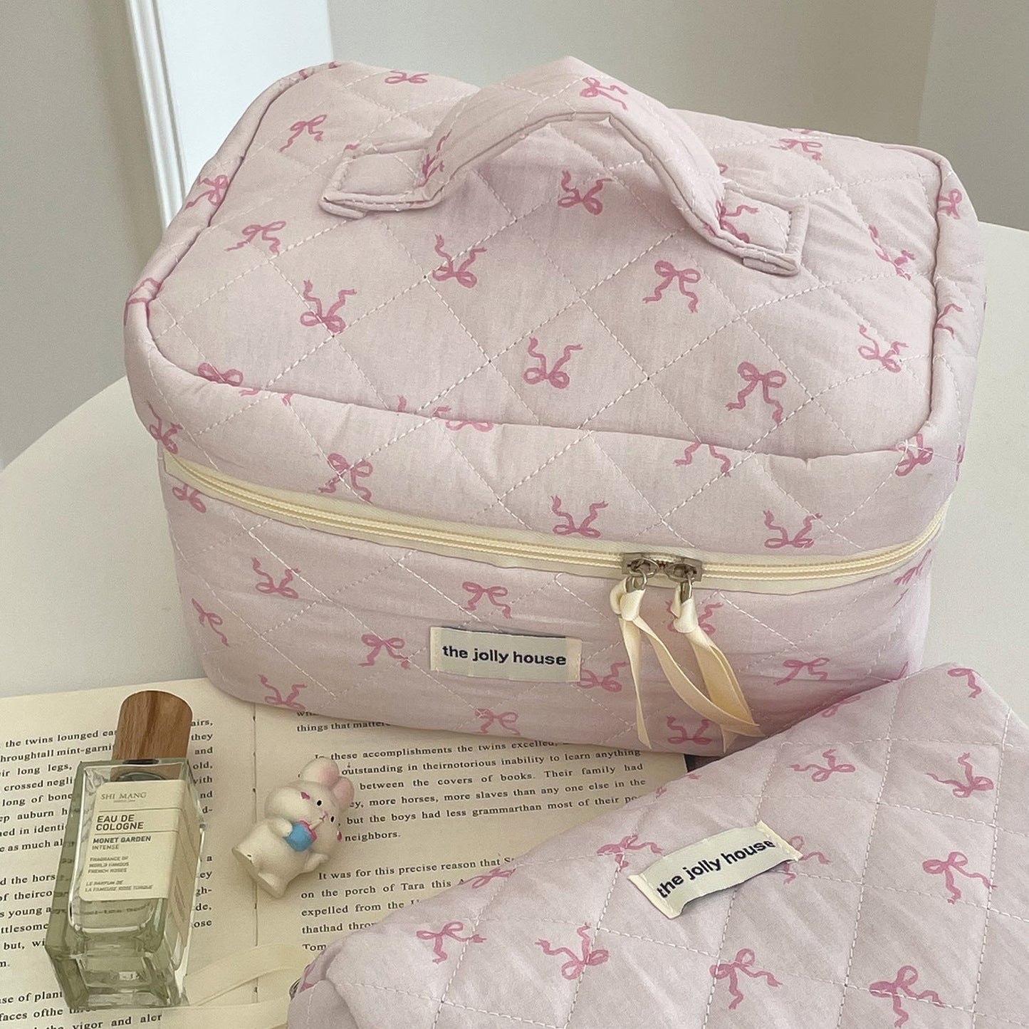 Pink Bow Large Capacity Sweet Make Up Bag
