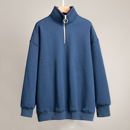 Loose Lapel Zipper Hoodie