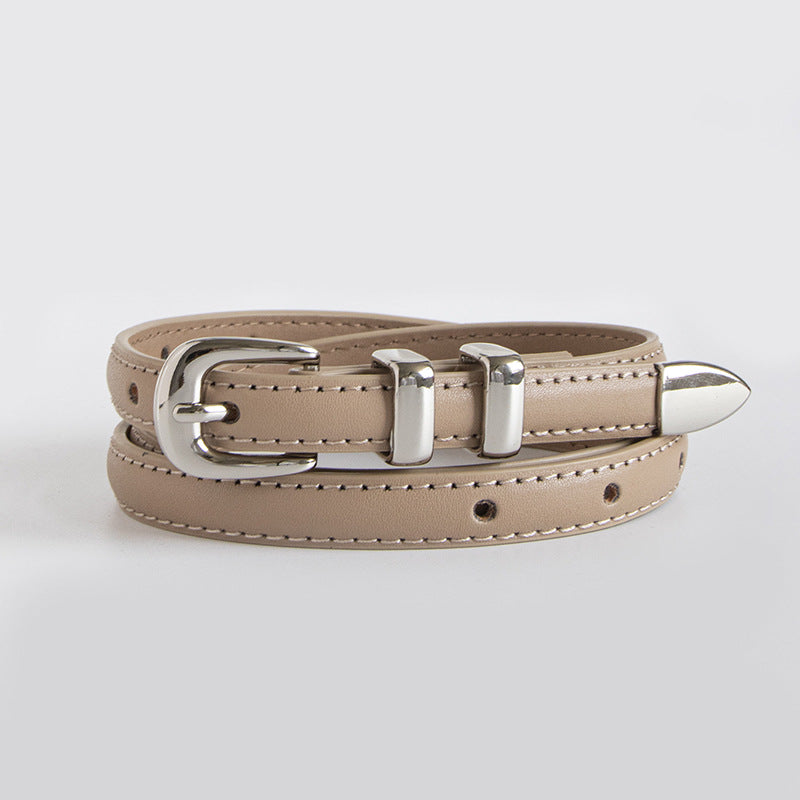 Simple Elegant Slim Leather Belt