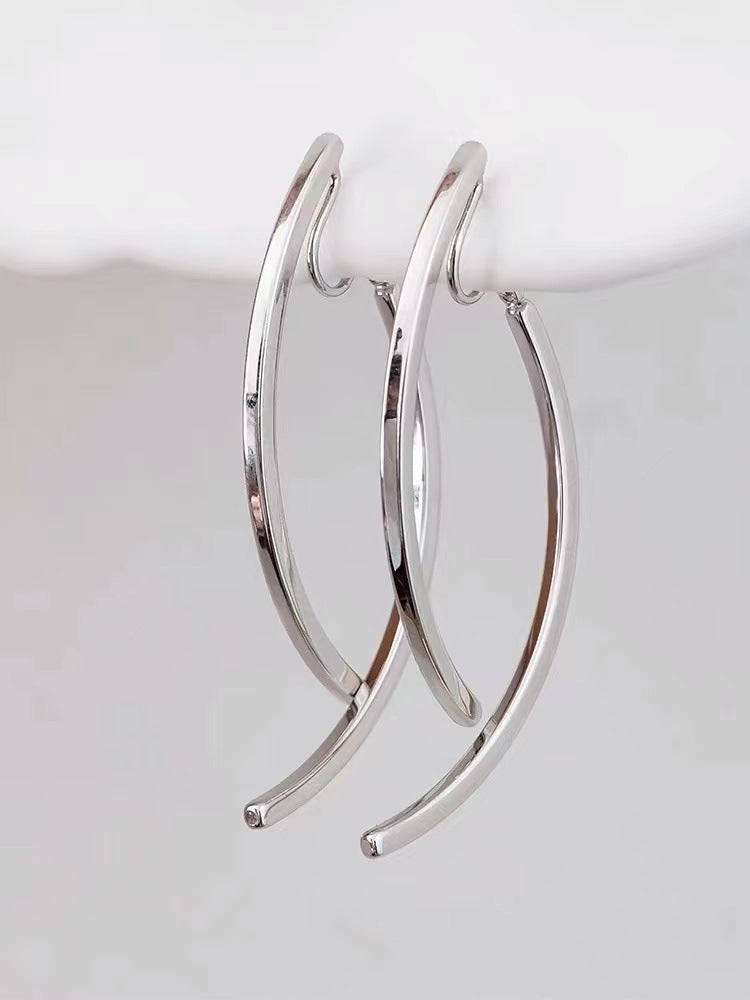 Simple Long Elegant Clip Earrings