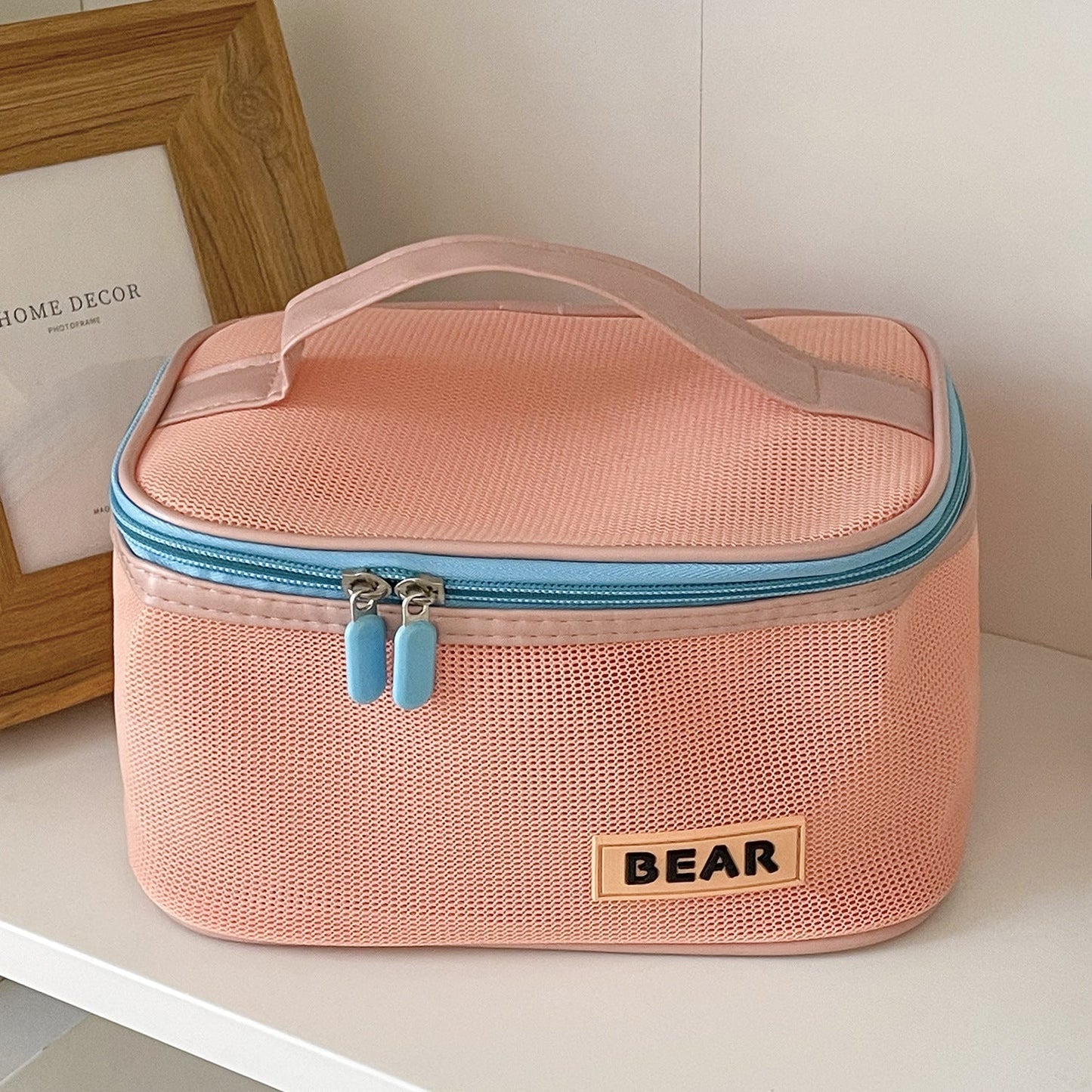 Color Block Large Capacity Make Up Bags