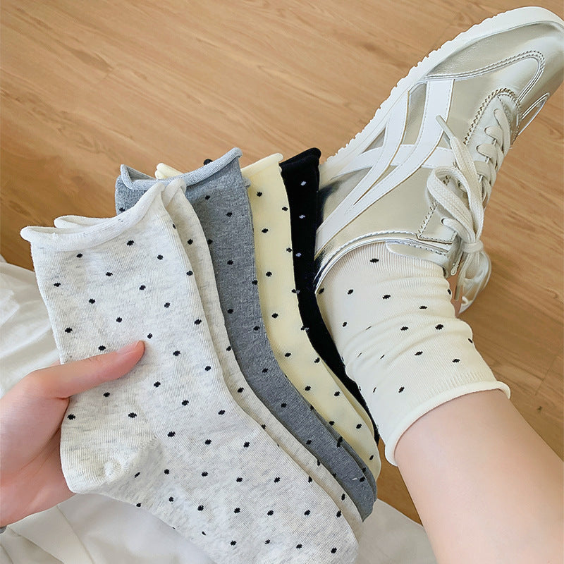 Polka Dot Simple Rolled Socks