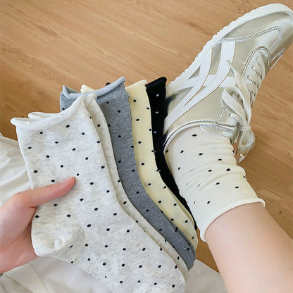 Polka Dot Simple Rolled Socks