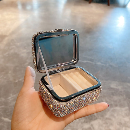Minimalist Sparking Rhinestone Mini Jewelry Case