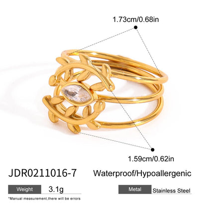Zircon Layered Adjustable Wide Ring