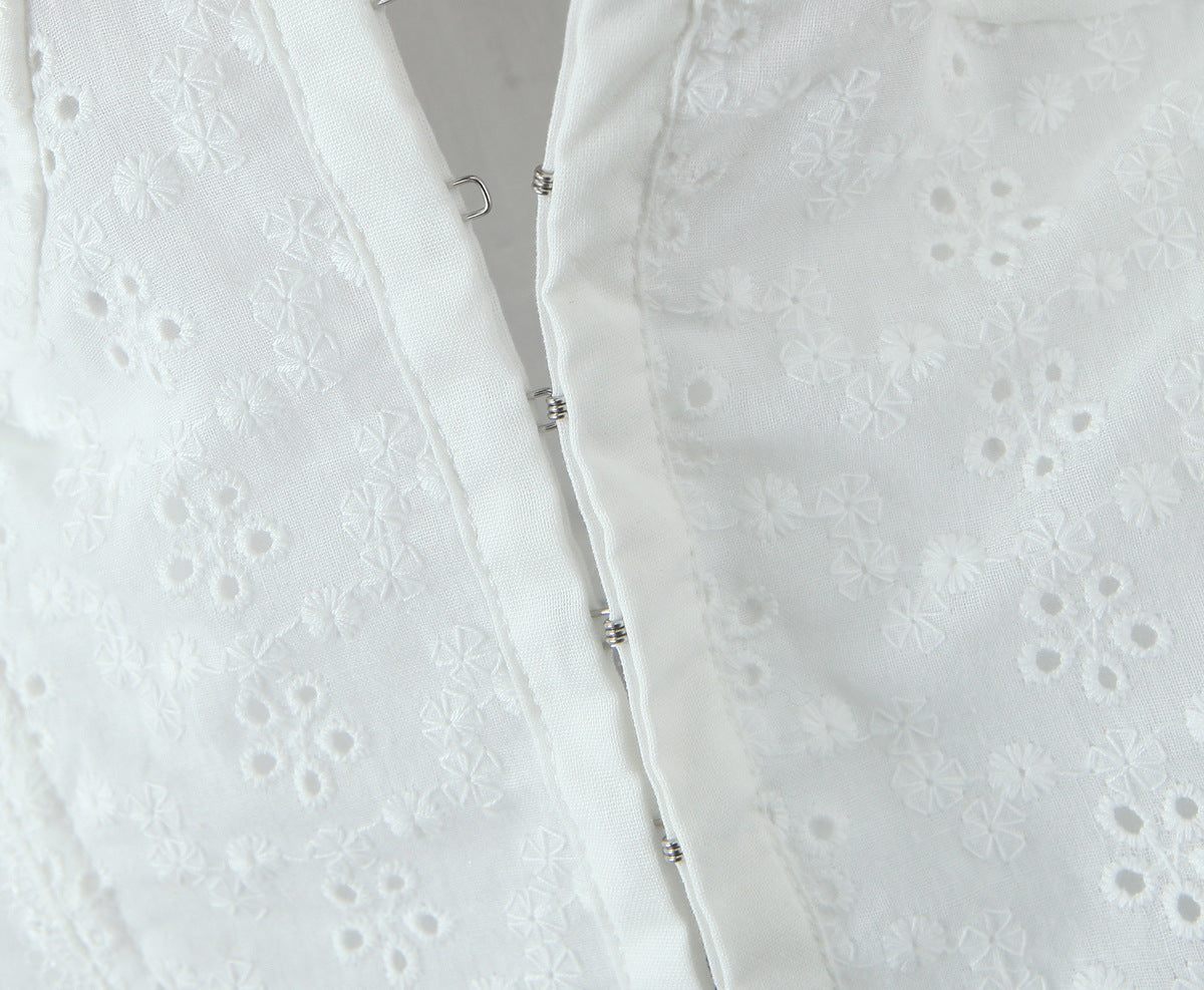 White Sweet Flounce Sleeveless Top Skirt Set