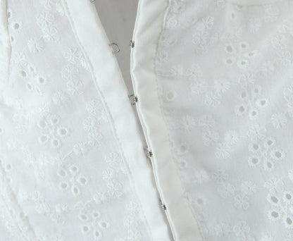 White Sweet Flounce Sleeveless Top Skirt Set