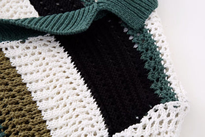 Trendy Short Sleeve Striped Knit Top