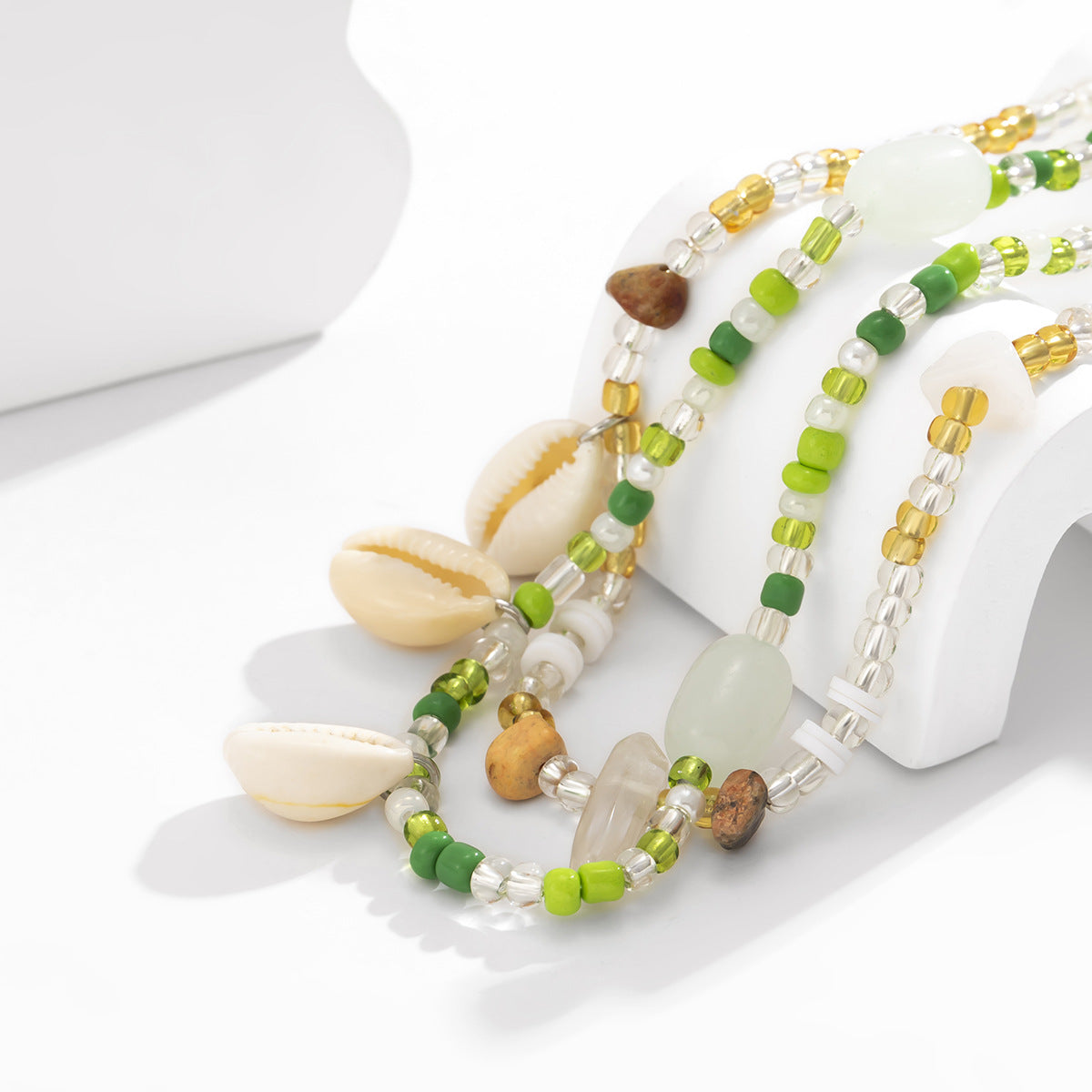 Boho Layered Shell Stone Bead Body Chain