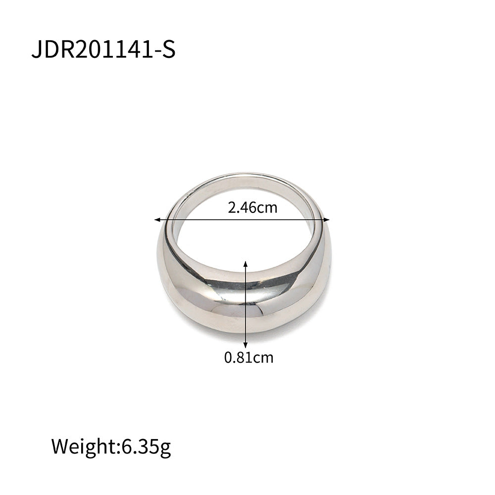 Vintage Round Simple Titanium Ring