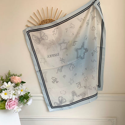 Retro Star Colorful Print Square Scarf