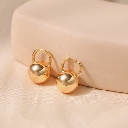 Simple Gold Ball Elegant Earrings