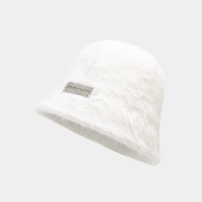 Soft Solid Color Fuzzy Warm Bucket Hat