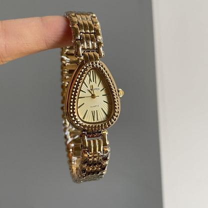 Elegant Gold Tone Stainless Steel Wrist Watch
