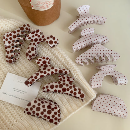 Simple Polka Dot Color Block Hair Claw
