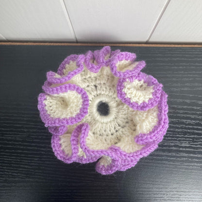 Color Contrast Ruffled Handmade Crochet Scrunchies