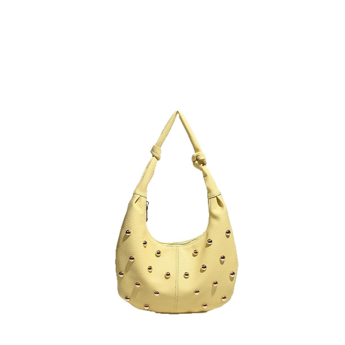 Trendy Studded Solid Color Shoulder Bag