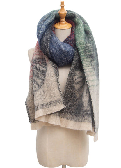 Leaf Print Gradient Color Scarves