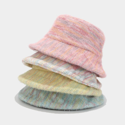 Trendy Colorful Knit Winter Bucket Hat