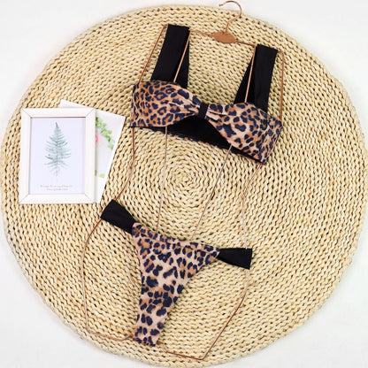 Stylish Color Block Strap Bikini Swimwear