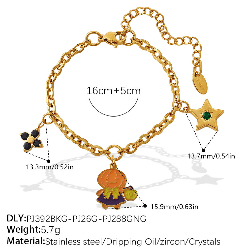 Halloween Ghost Chain Stainless Steel Bracelet