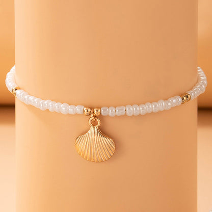 Shell Conch Scallop Beading Anklet