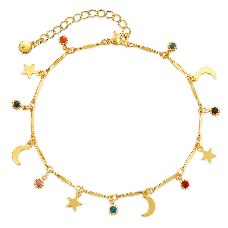 Star Moon Pendant Sweet Chain Anklets