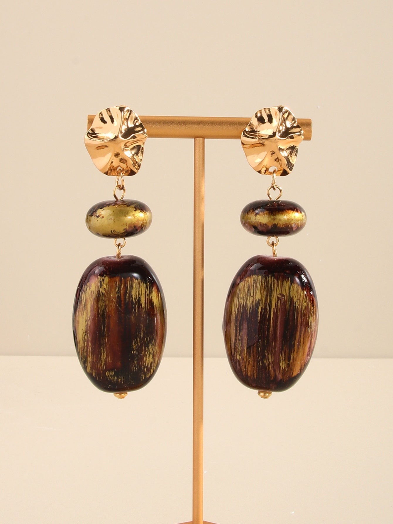 Trendy Multilayer Irregular Resin Stud Earrings