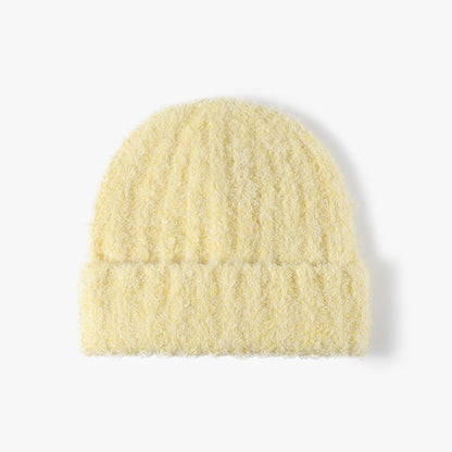 Solid Color Knit Hat Padded Beanie