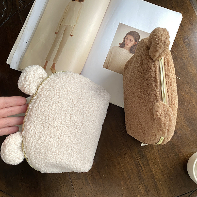 Portable Cute Plush Cosmetic Bag