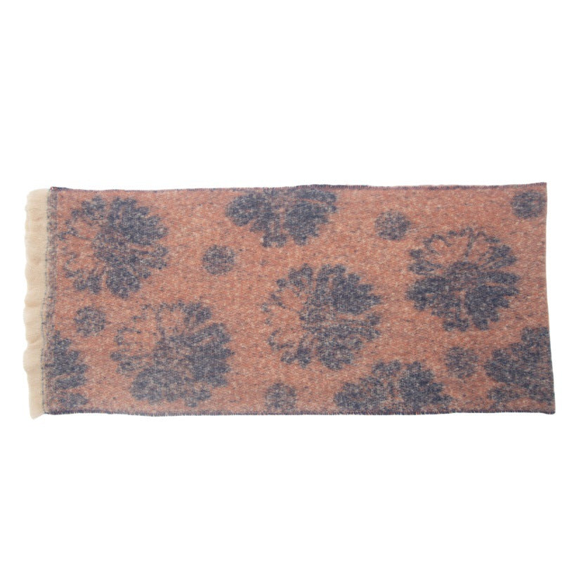 Floral Print Contrast Color Scarves