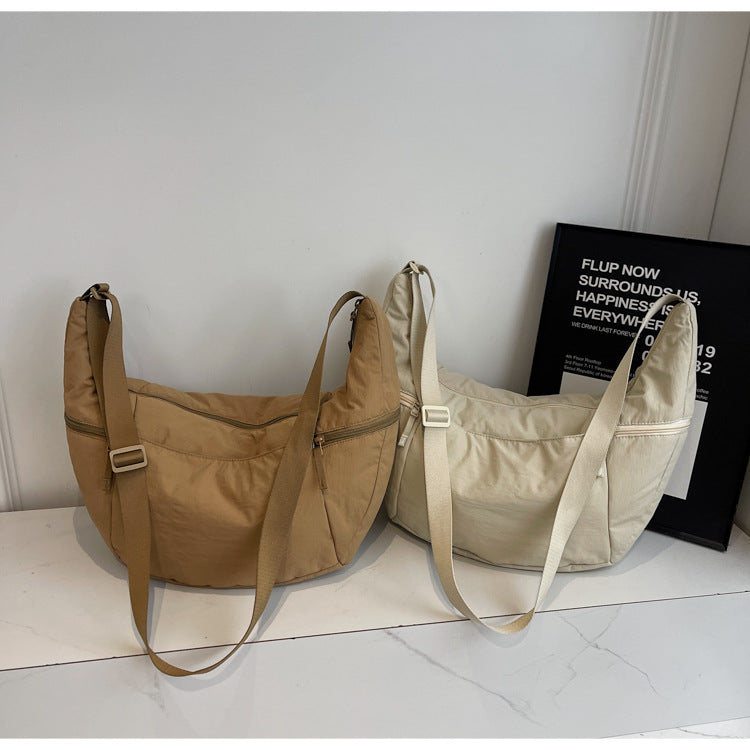 Casual Solid Color Nylon Shoulder Bag
