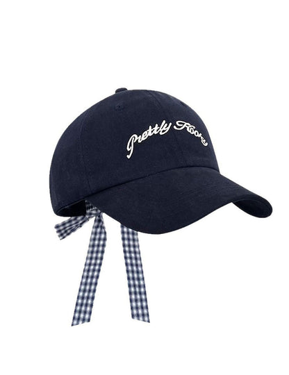 Vintage Embroidered Letter Bow-Tie Baseball Cap