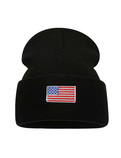 USA Flag Pattern Slouchy Beanie Knit Hat