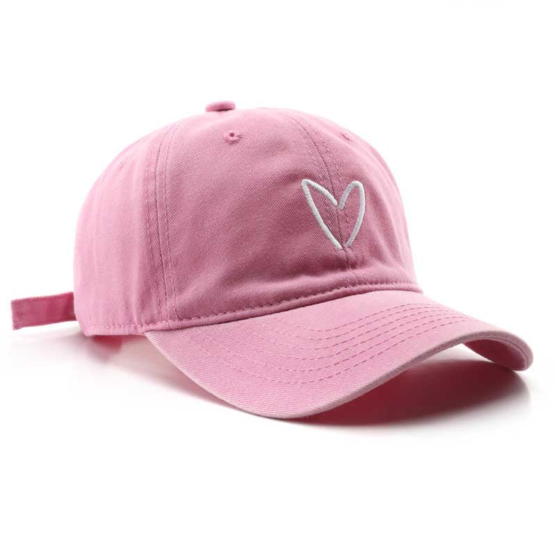 Retro Distressed Embroidered Heart Baseball Cap