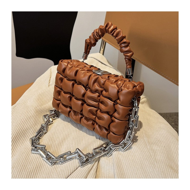 Elegant Grid Mini Handle Bag